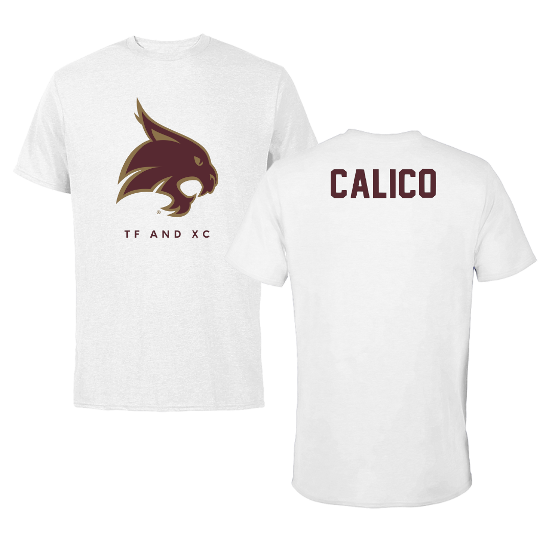 Texas State University TF and XC White Tee - Eyan Calico