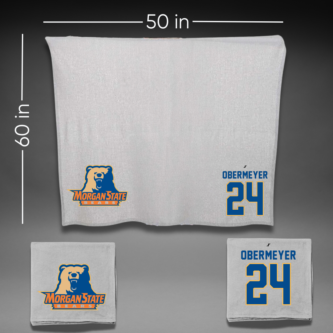 Morgan State University Softball Gray Blanket - #24 Denver Obermeyer
