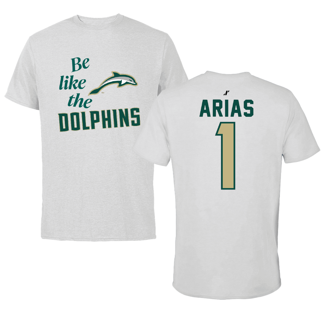 Jacksonville University Basketball Light Gray Be Like Us Performance Tee - #1 Chris Arias