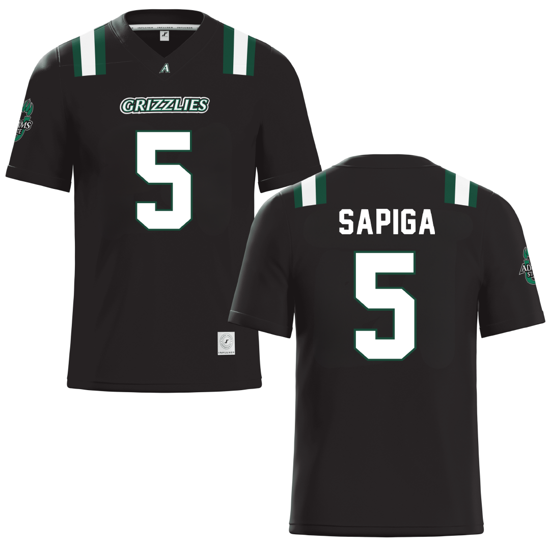 Adams State University Black Football Jersey - #5 Shae Sapiga