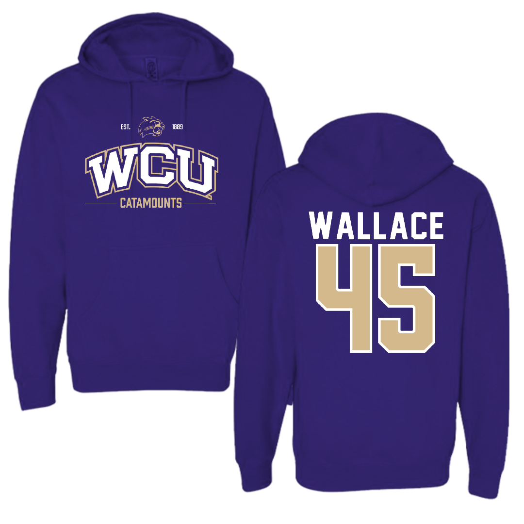 Western Carolina University Football Purple General Hoodie - #45 Justin Wallace
