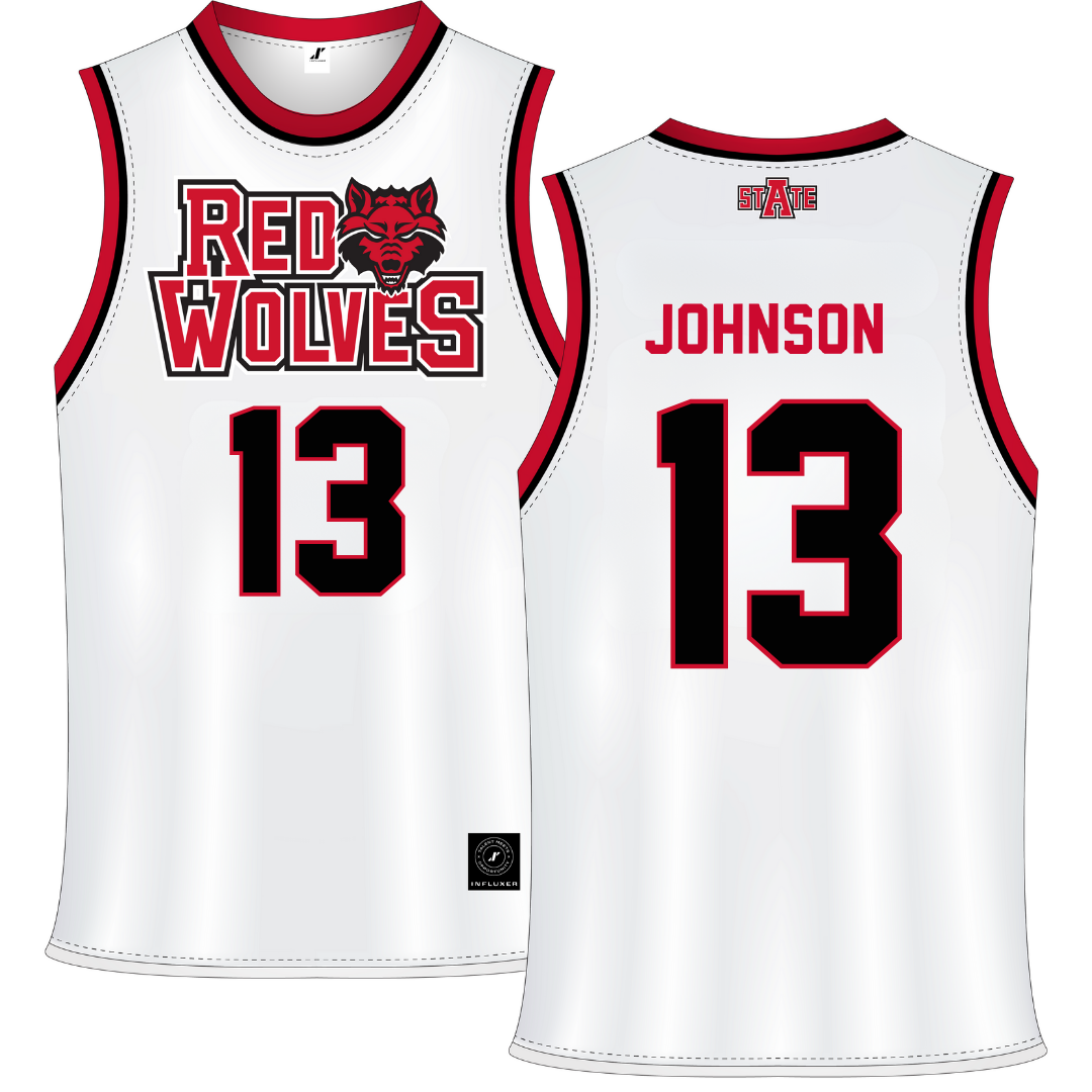 Arkansas State University White Basketball Jersey - #13 Kameron Johnson