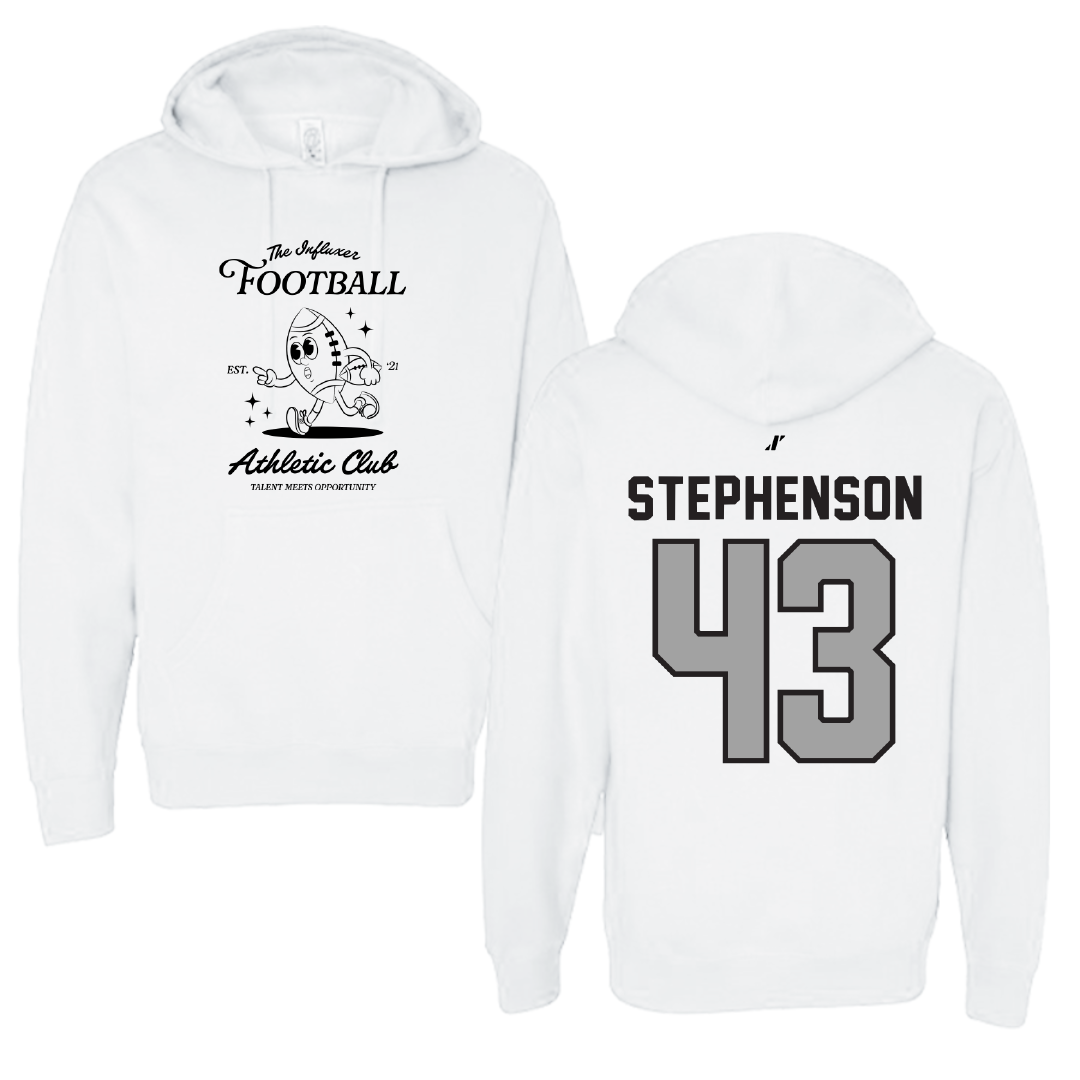 Football White Influxer Athletic Club Hoodie - #43 Cade Stephenson