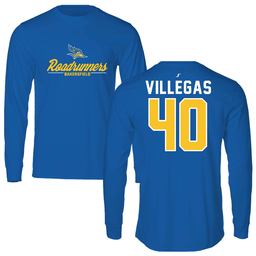 California State University-Bakersfield Baseball Blue General Long Sleeve - #40 David Villegas