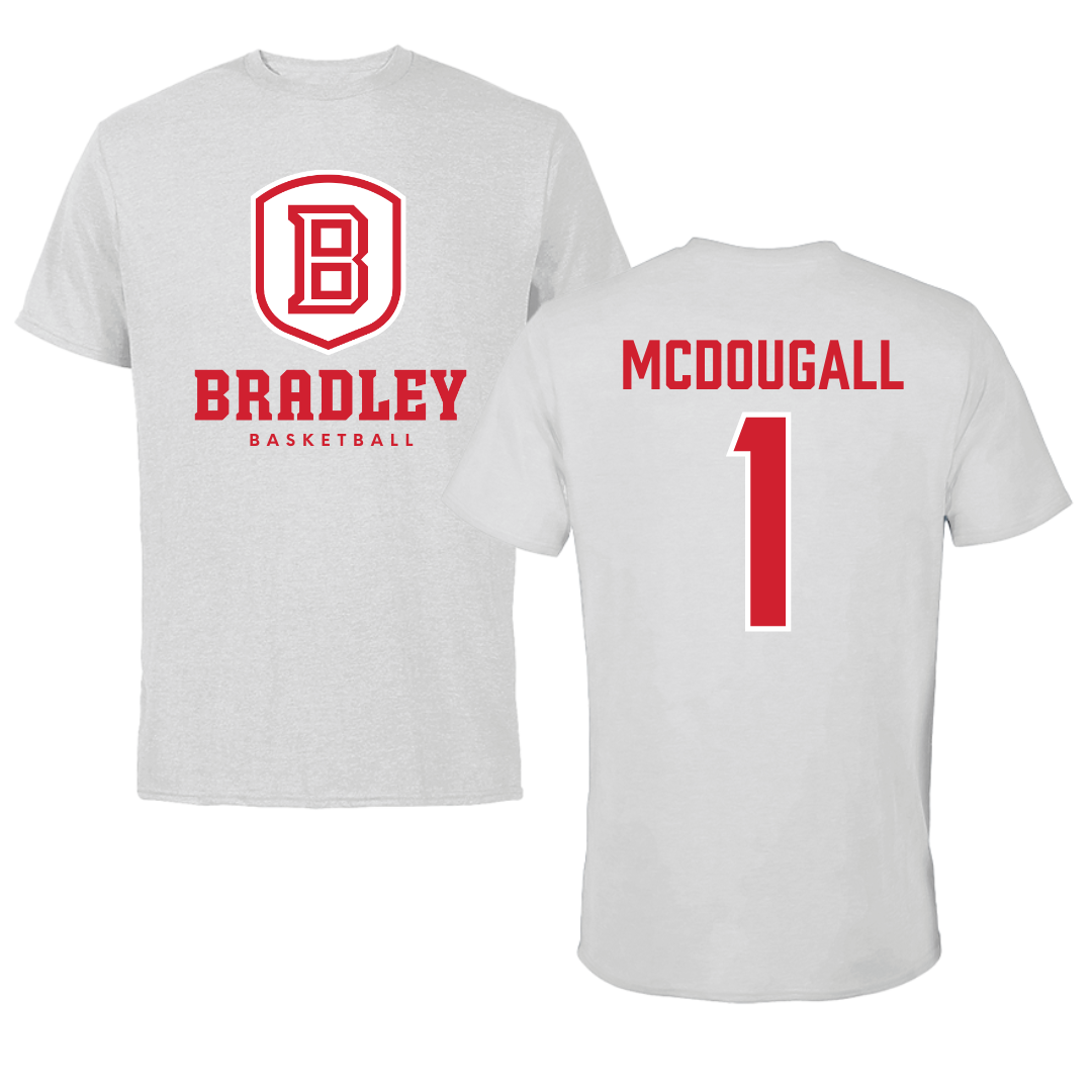 Bradley University Basketball Gray Performance Tee - #1 Claire McDougall