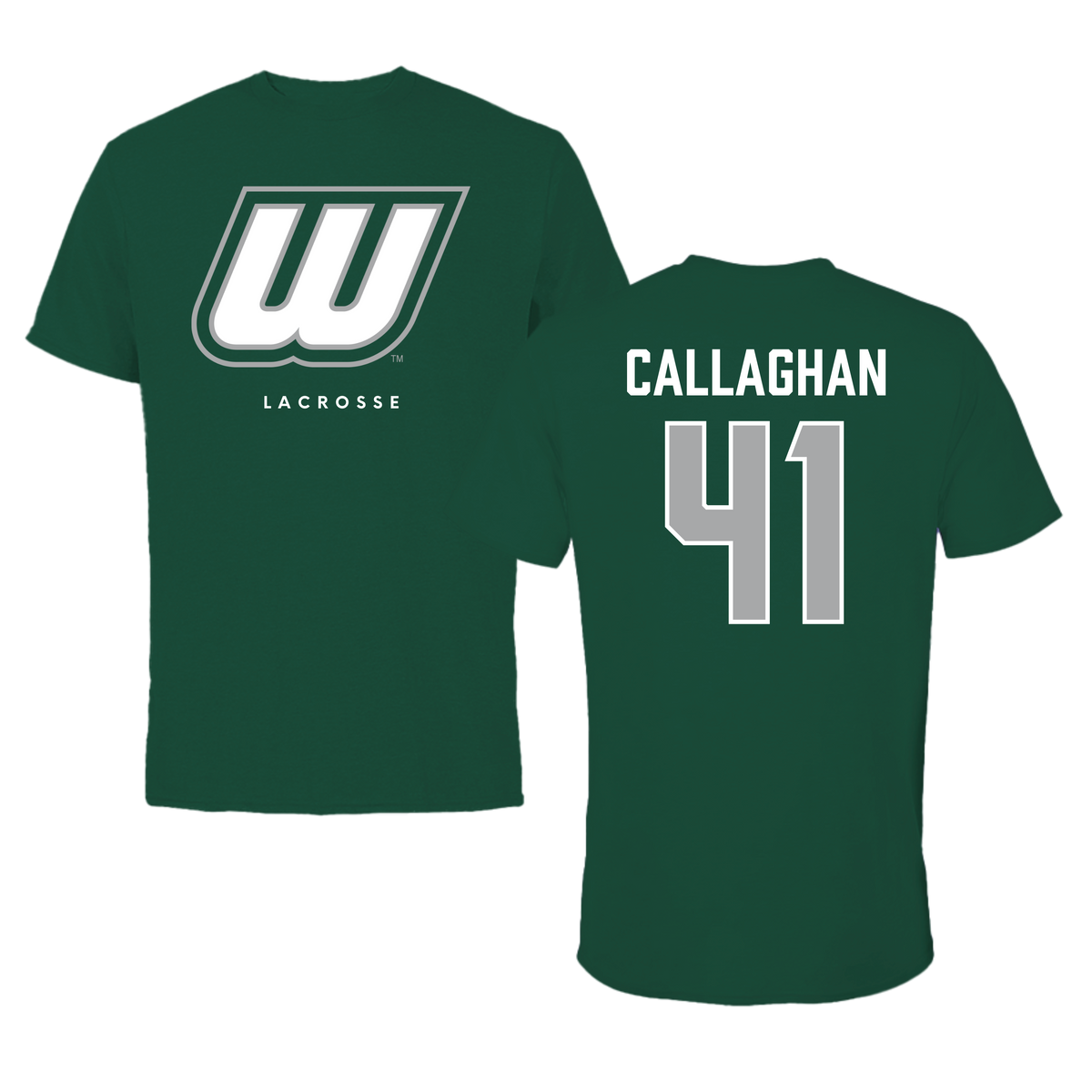 Wagner College Lacrosse Forest Green Tee - #41 Smith Callaghan