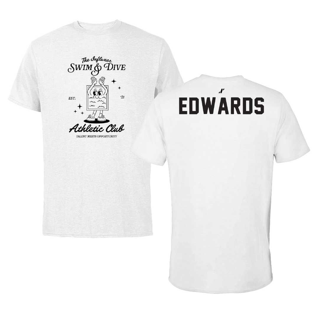 Swimming & Diving White Influxer Athletic Club Tee - Emerson Edwards