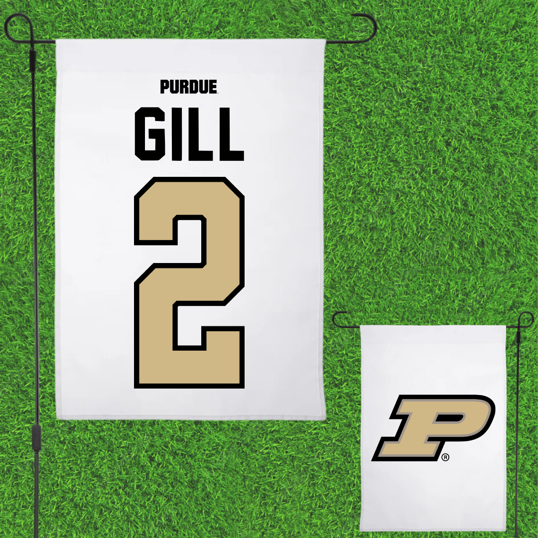 Purdue University Baseball White Garden Flag - #2 Ty Gill