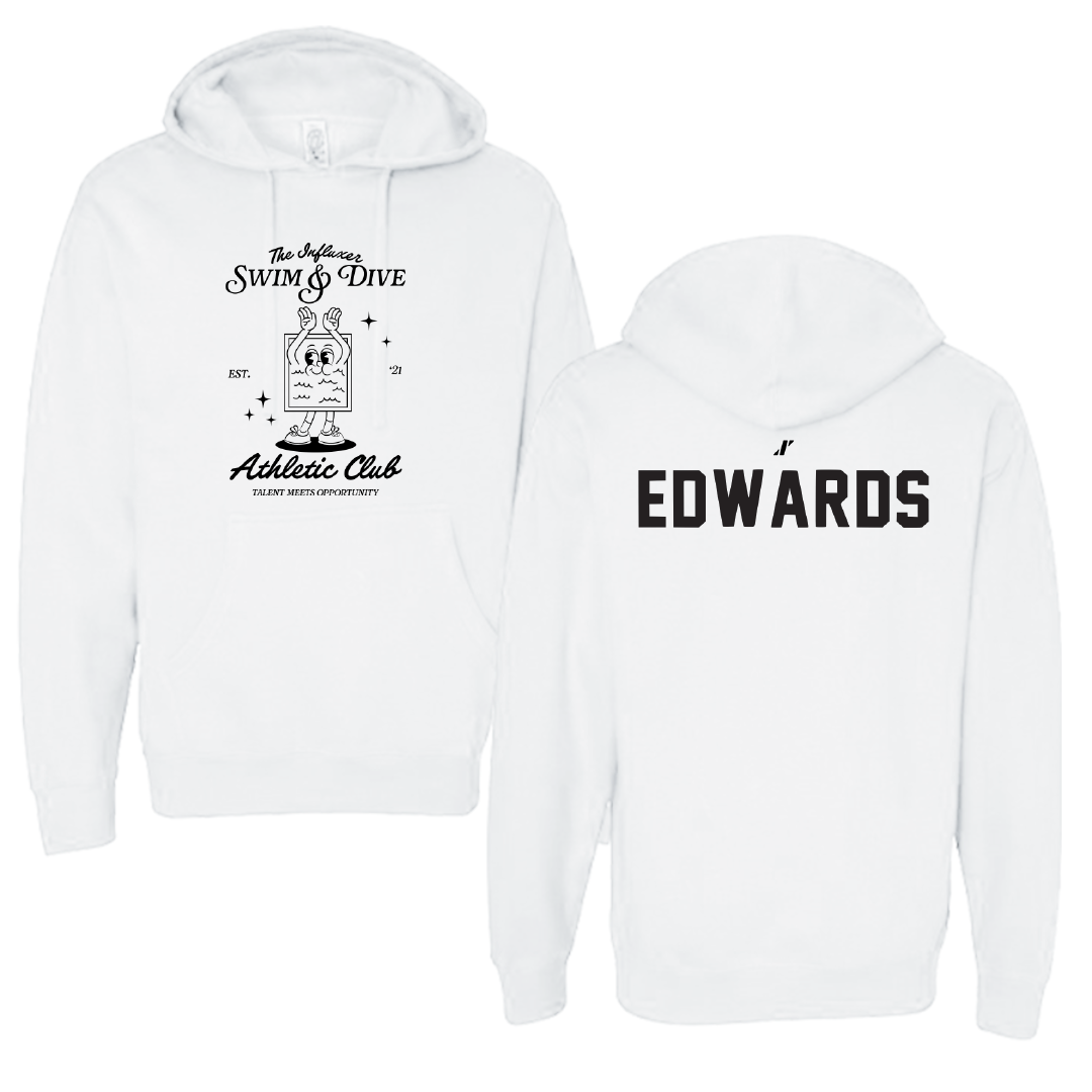 Swimming & Diving White Influxer Athletic Club Hoodie - Emerson Edwards