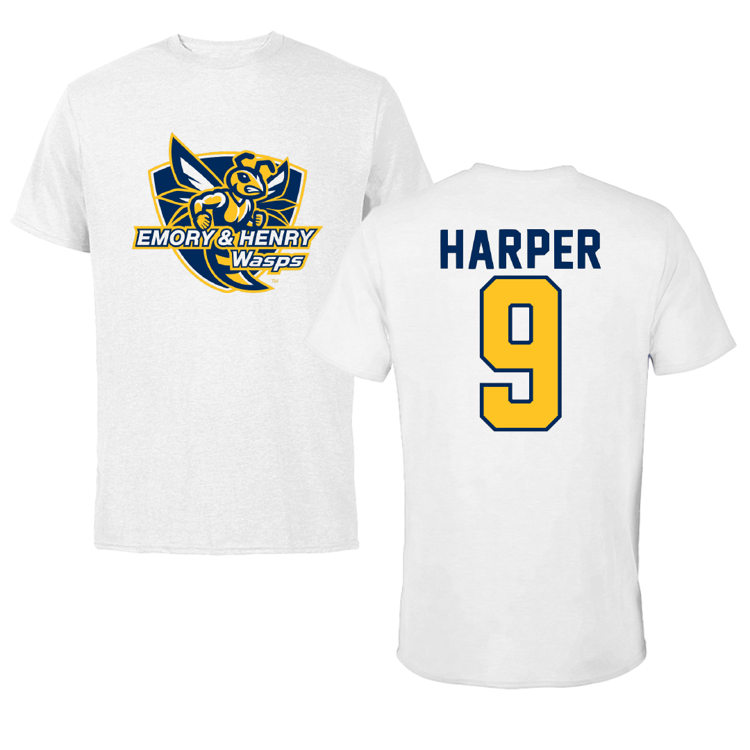 Emory & Henry College Football White Tee - #9 Kaleb Harper
