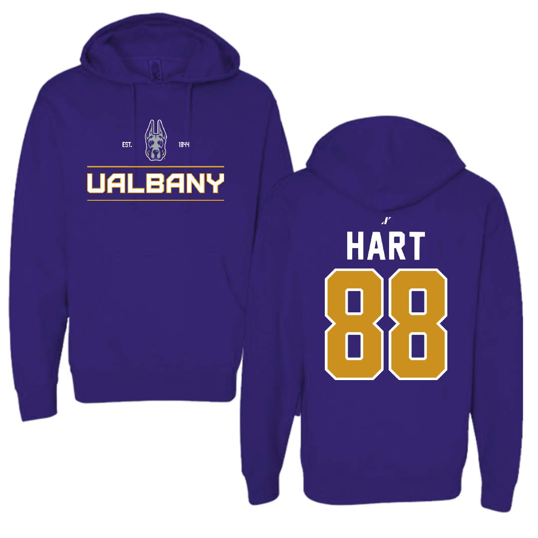 University at Albany Soccer Purple General Hoodie - #88 Megan Hart