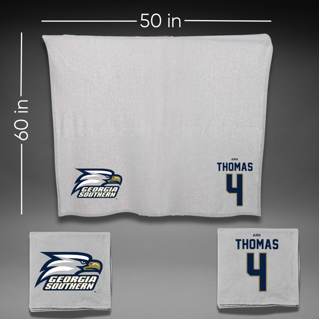 Georgia Southern University Basketball Gray Blanket - #4 Constance Thomas