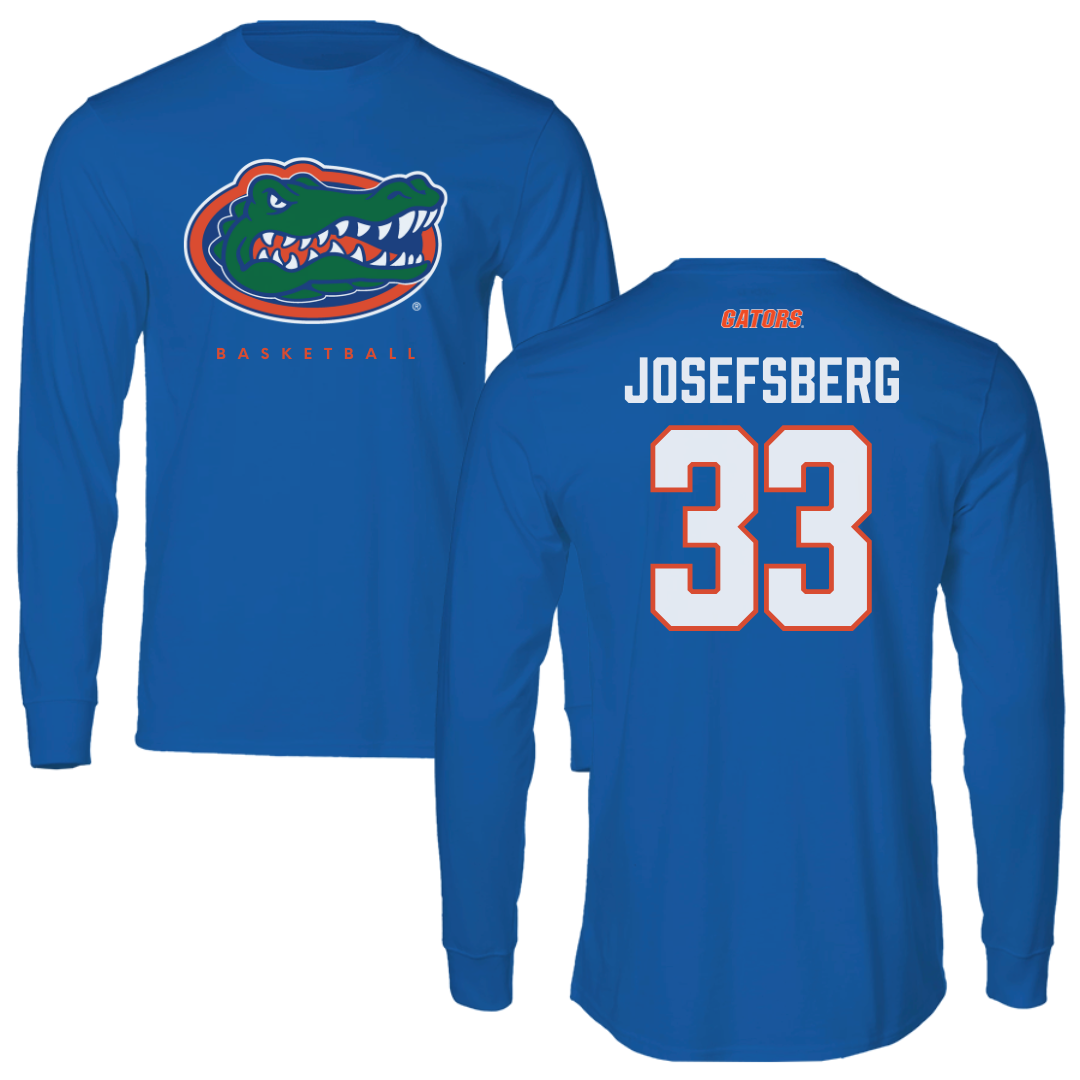 University of Florida Basketball Blue Mascot Performance Long Sleeve - #33 Cooper Josefsberg