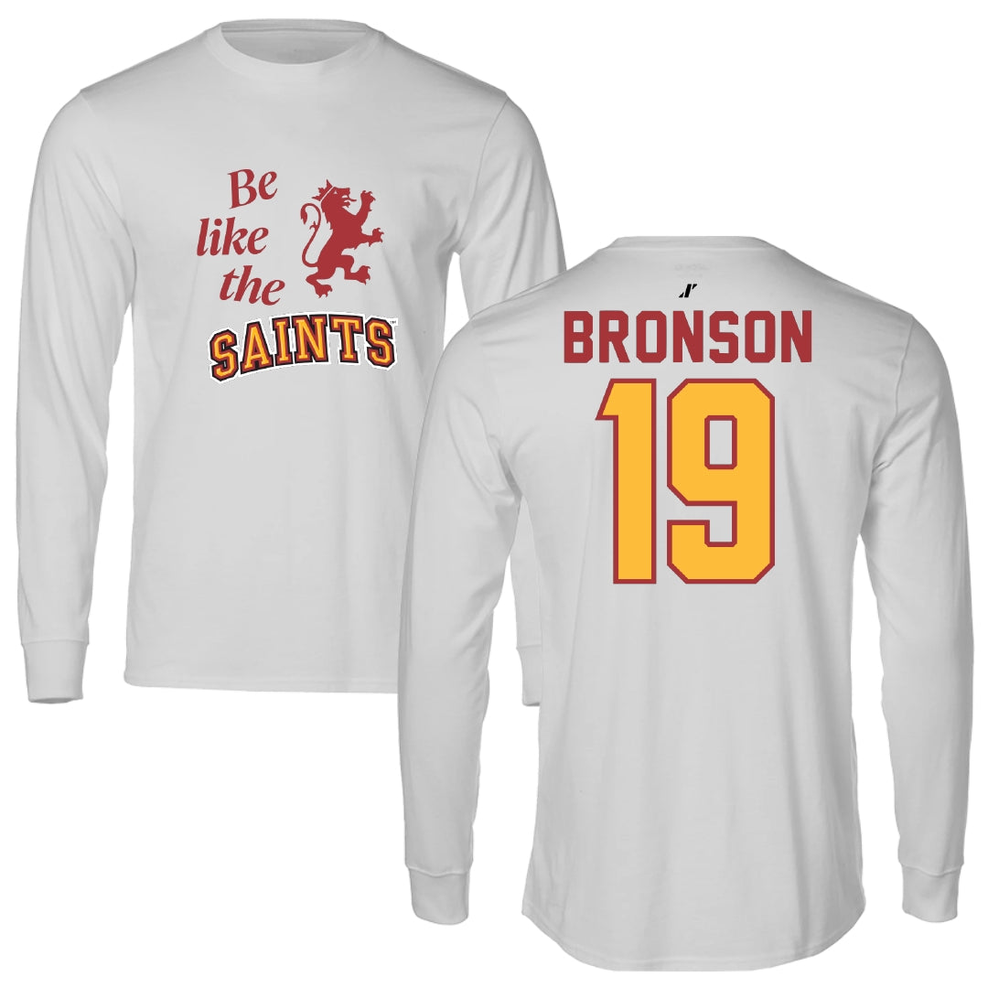 Flagler College Baseball Light Gray Be Like Us Performance Long Sleeve - #19 Broc Bronson