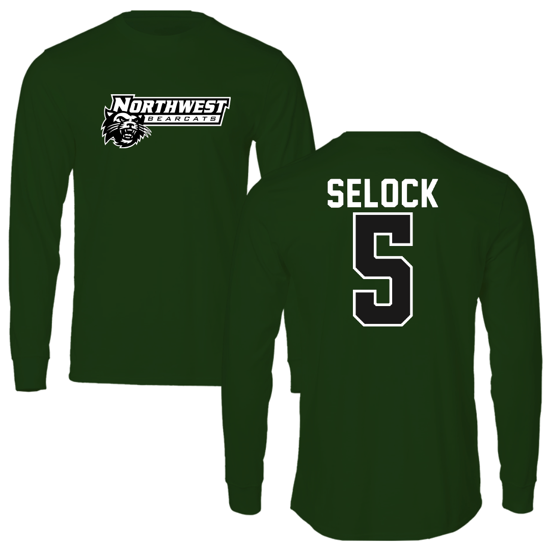 Northwest Missouri State University Baseball Forest Green Performance Long Sleeve - #5 Jacob Selock