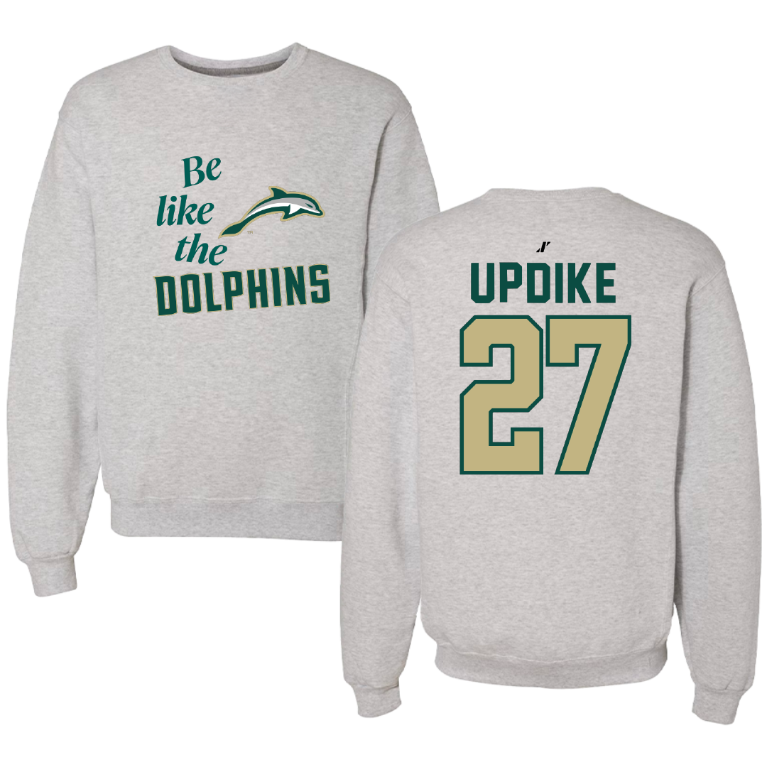 Jacksonville University Baseball Light Gray Be Like Us Crewneck - #27 Scout Updike