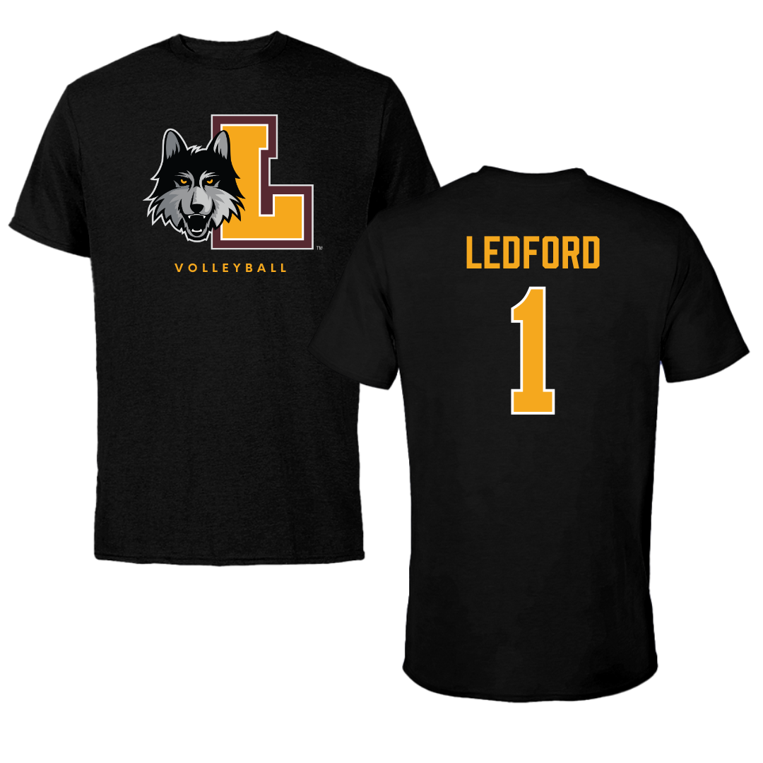 Loyola University-Chicago Volleyball Black Mascot Performance Tee - #1 Charlie Ledford