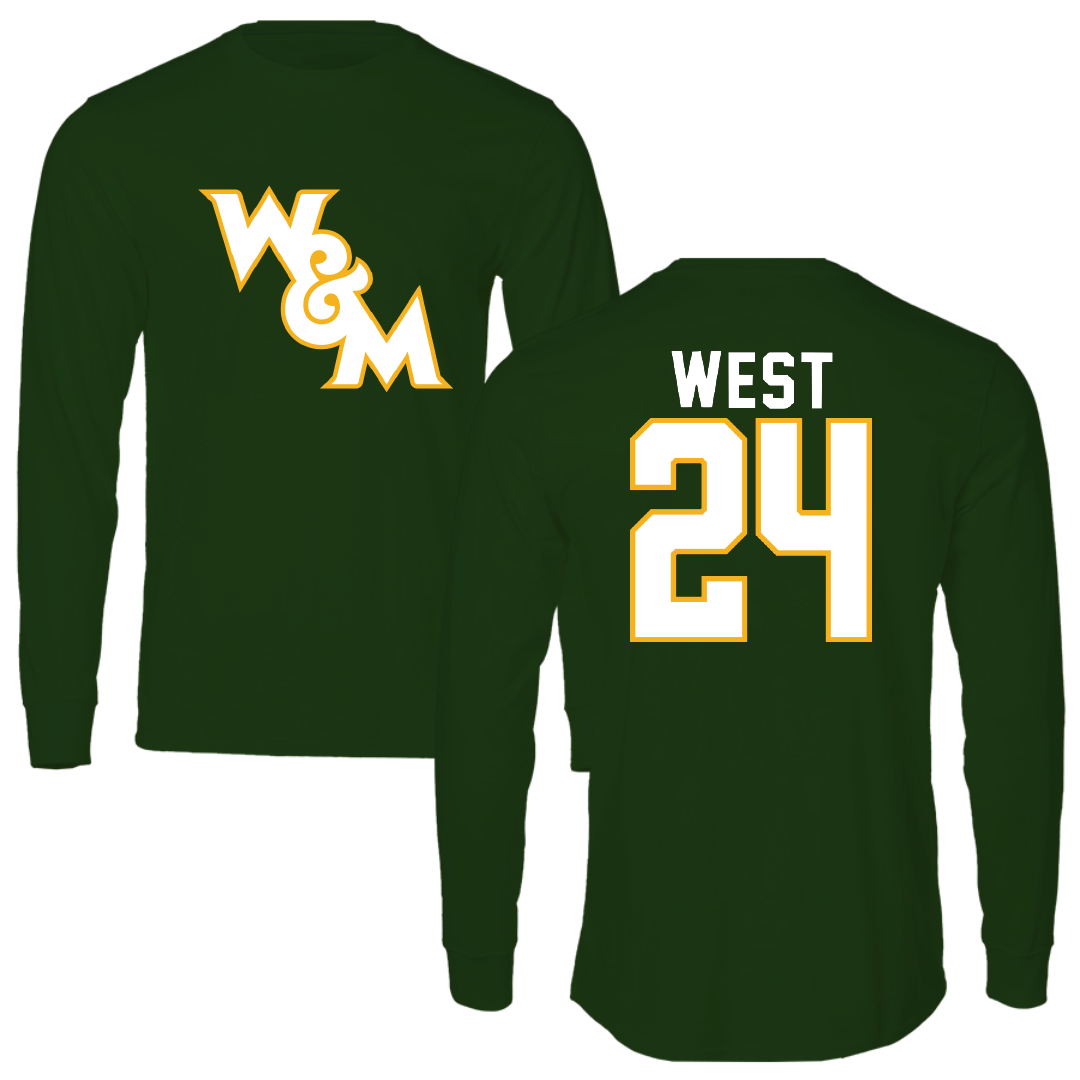 William & Mary Basketball Forest Green Mascot Long Sleeve - #24 Emma West