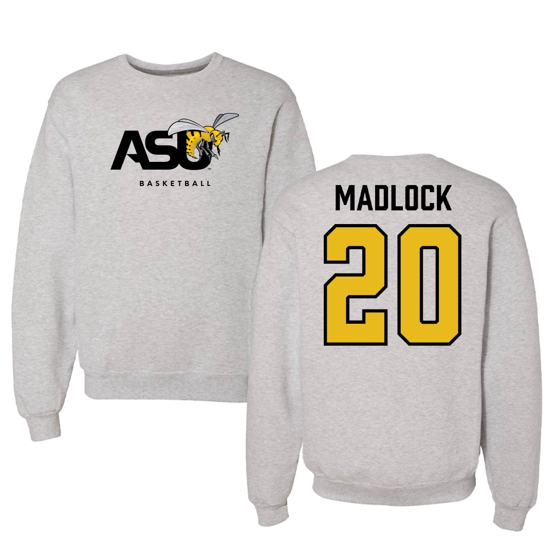 Alabama State University Basketball Light Gray Crewneck - #20 TJ Madlock