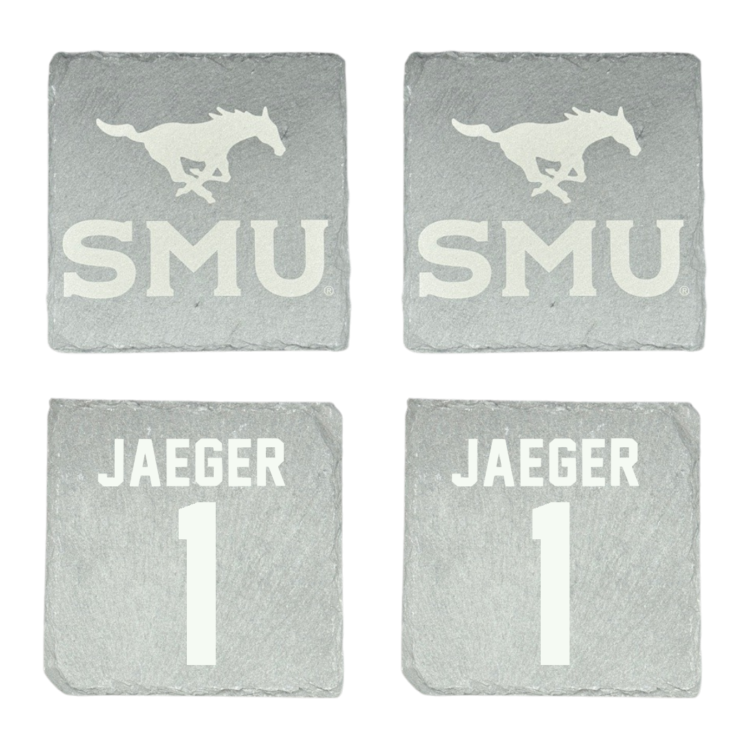 Southern Methodist University Soccer Stone Coaster (4 Pack)  - #1 Jordaine Jaeger