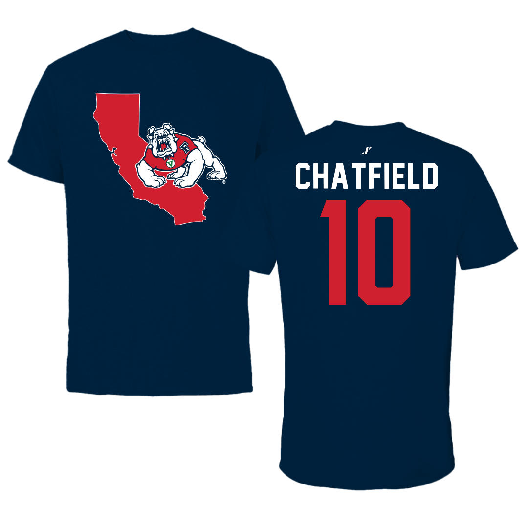 Fresno State University Basketball Navy State Tee - #10 Alannah Chatfield