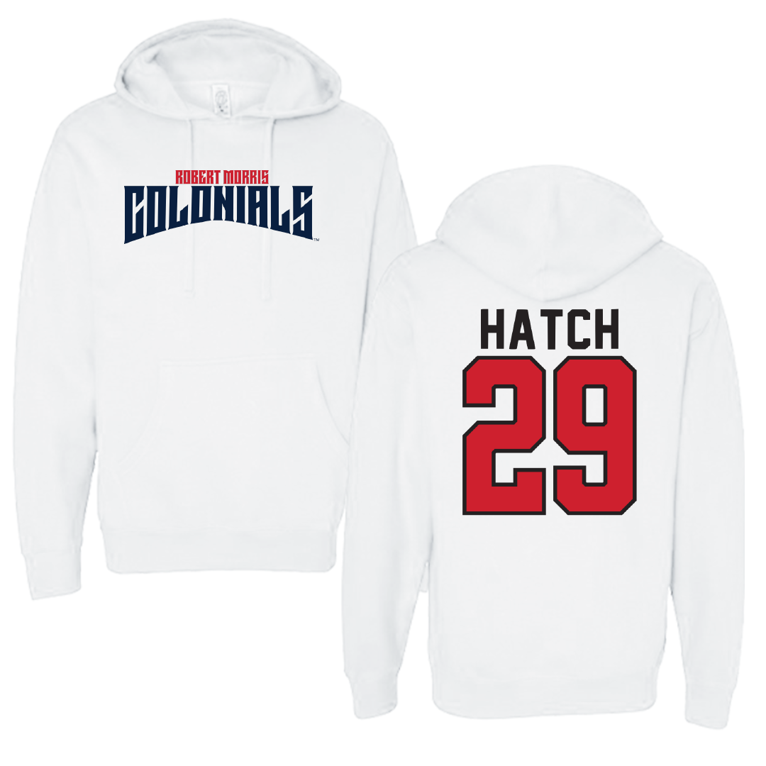 Robert Morris University Ice Hockey White Classic Hoodie - #29 Maggie Hatch