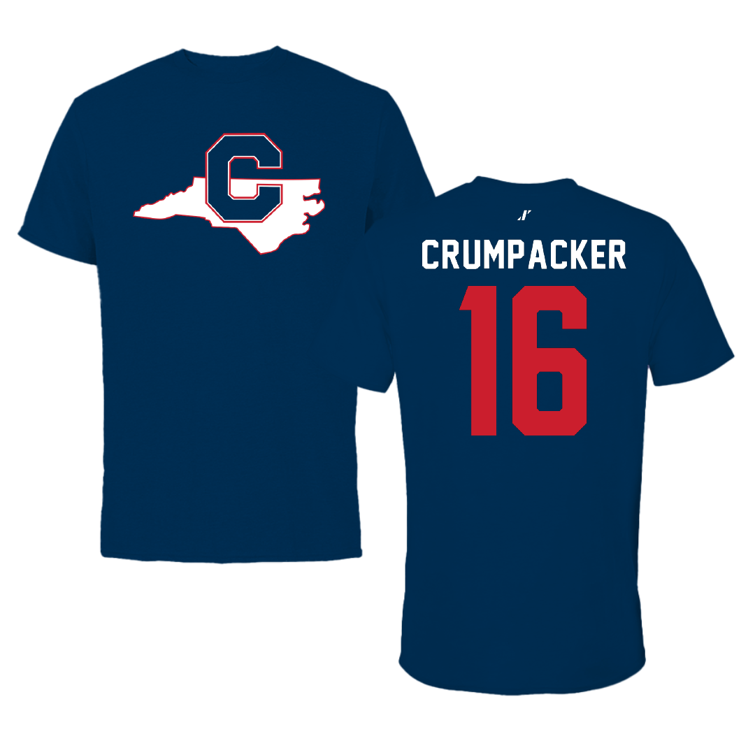 Catawba College Lacrosse Navy State Performance Tee - #16 Andrew Crumpacker