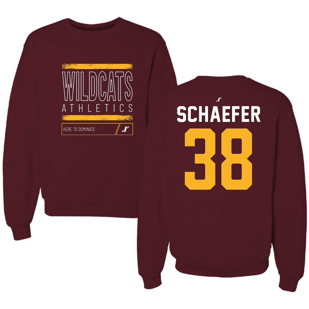 Bethune-Cookman University Baseball Maroon Dominate Crewneck - #38 Aaron Schaefer