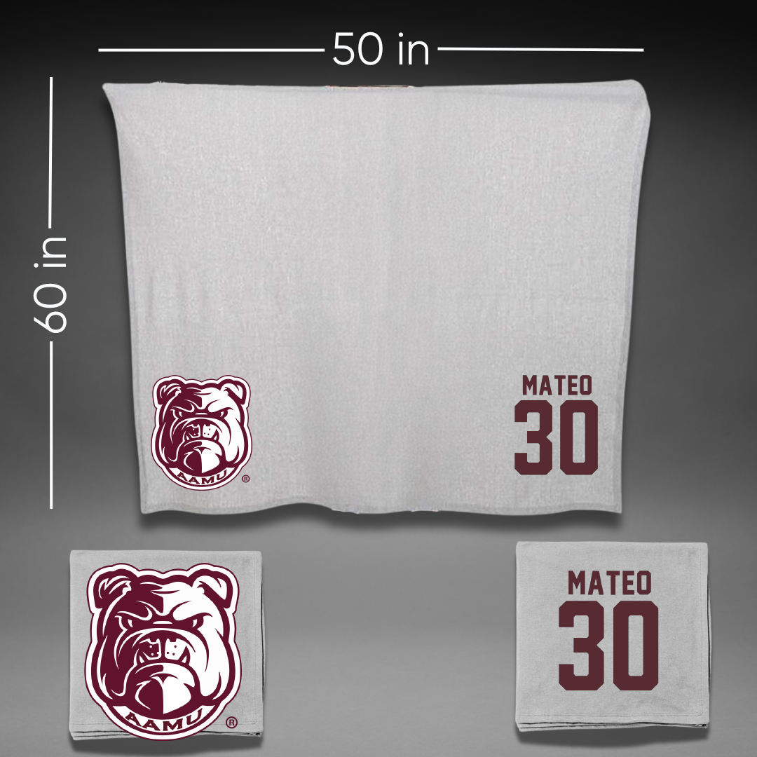 Alabama A&M University Baseball Gray Bulldog Blanket - #30 Anthony Mateo