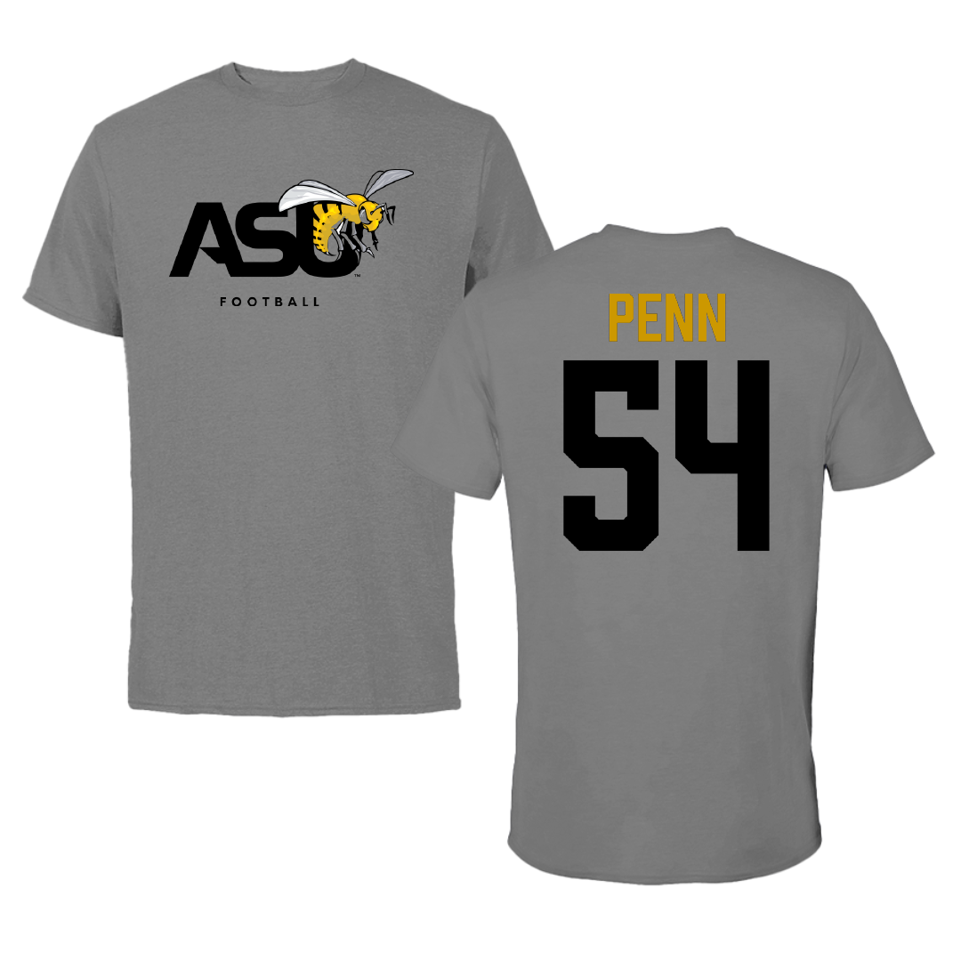 Alabama State University Football Dark Gray Tee - #54 Dezmond Penn