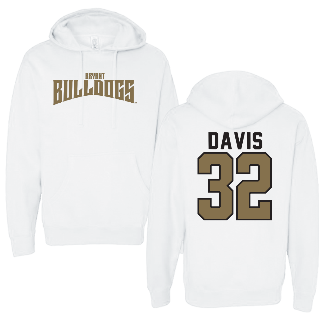 Bryant University Baseball White Classic Hoodie - #32 Zach Davis
