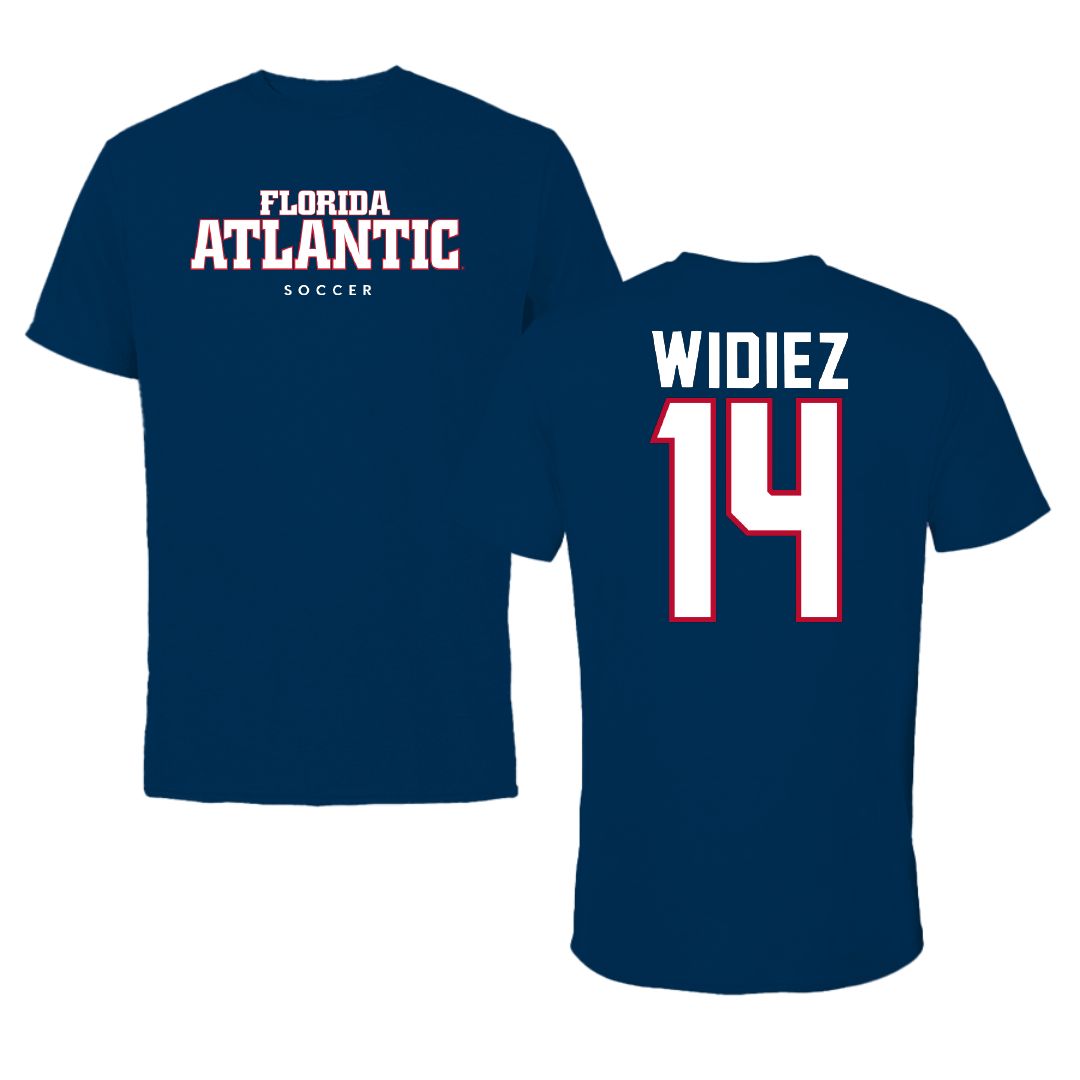 Florida Atlantic University Soccer Navy Block Performance Tee - #14 Arthur Widiez