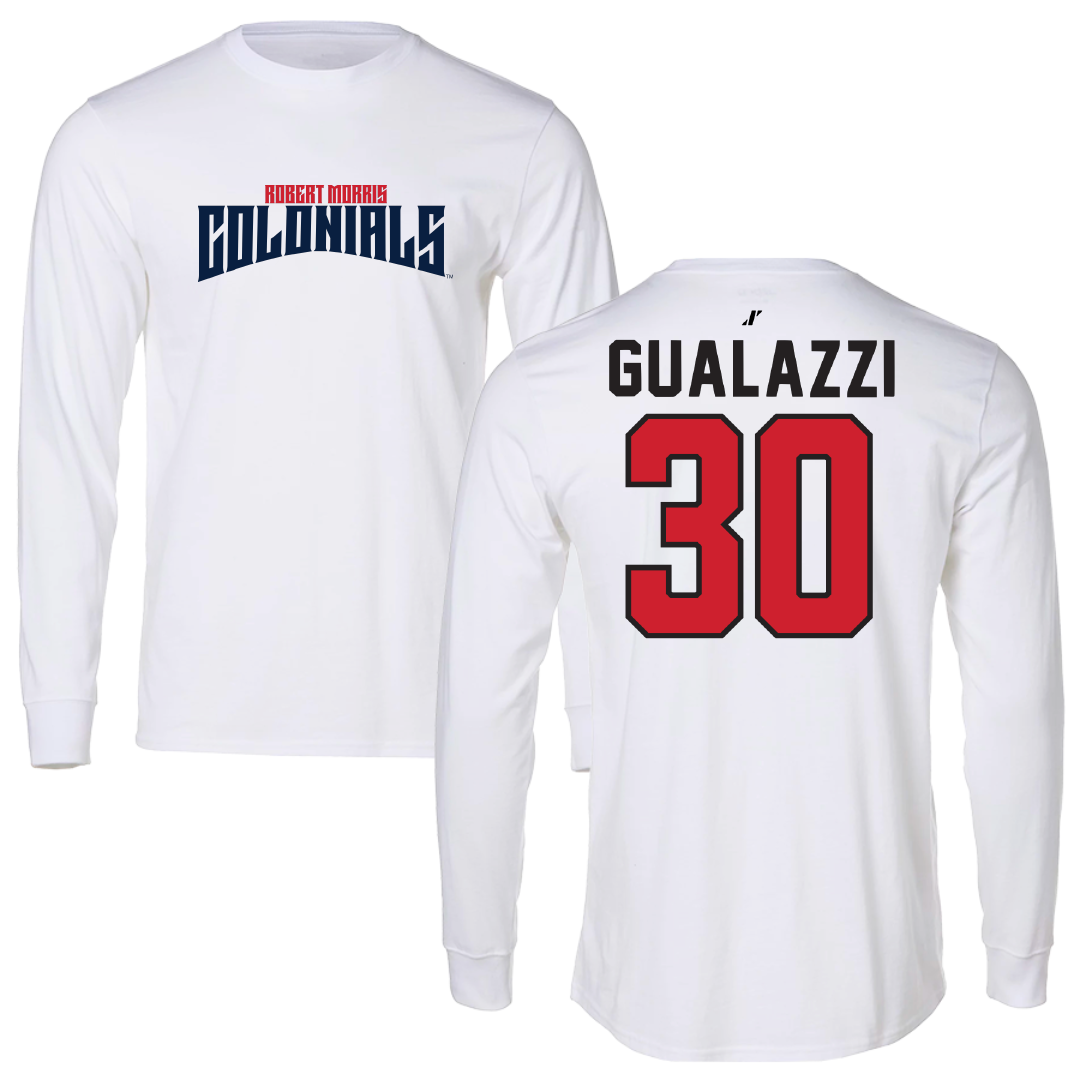 Robert Morris University Softball White Classic Long Sleeve - #30 Marta Gualazzi