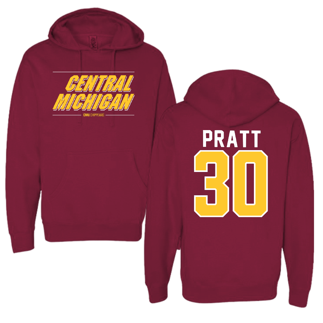 Central Michigan University Football Maroon General Hoodie - #30 Ben Pratt
