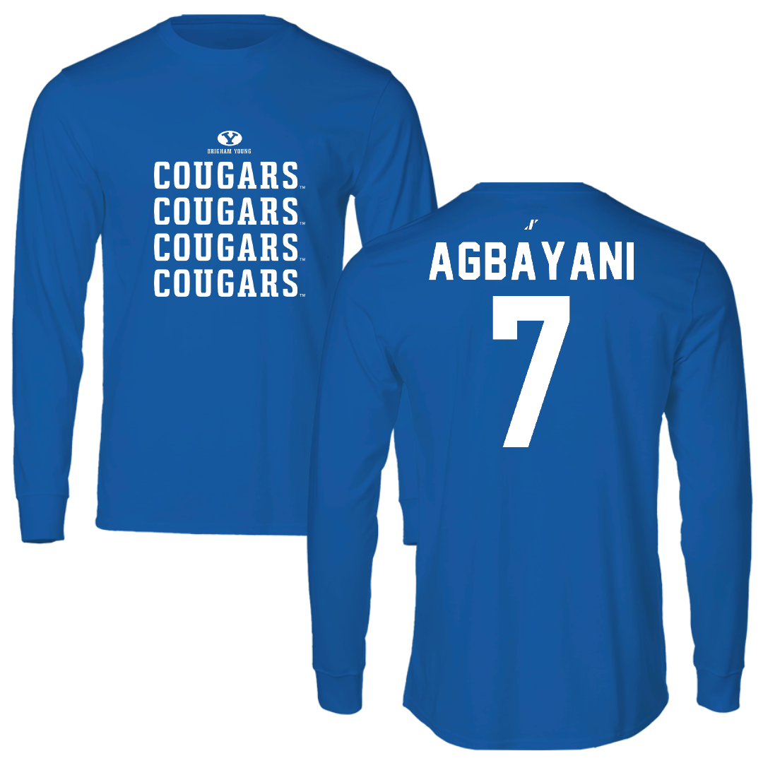 Brigham Young University Softball Blue General Performance Long Sleeve - #7 Aleia Agbayani