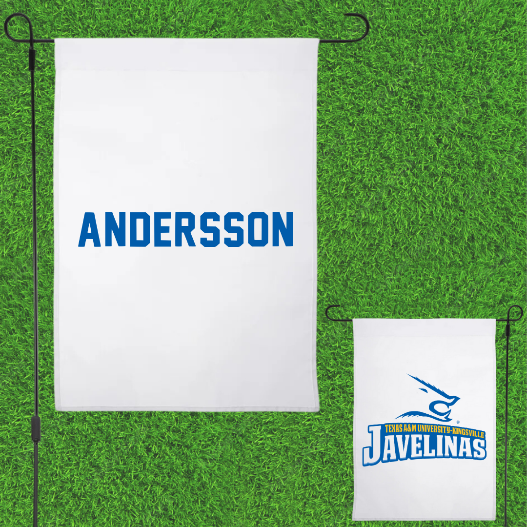 Texas A&M University-Kingsville Tennis White Garden Flag - Annika Andersson