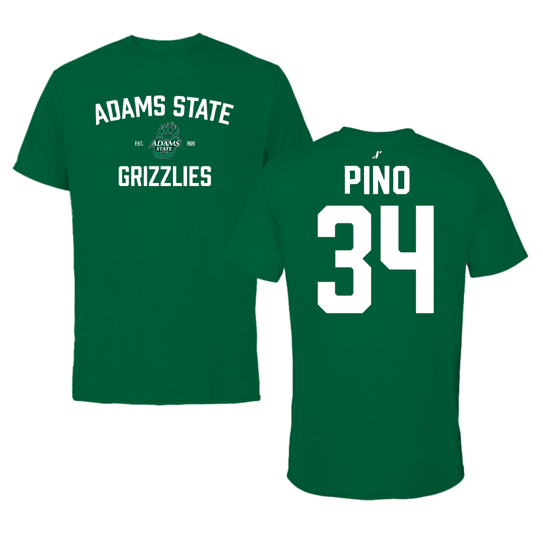 Adams State University Baseball Green General Performance Tee - #34 CJ Pino