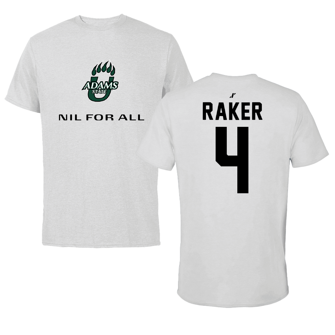 Adams State University Baseball Light Gray NIL for ALL Performance Tee - #4 Joey Raker