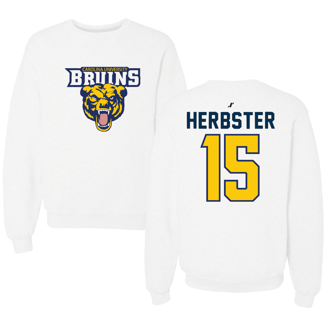 Carolina University Softball White Crewneck - #15 Chloe Herbster