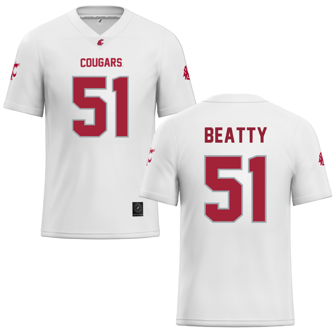 Washington State University White Football Jersey - #51 Benjamin Beatty