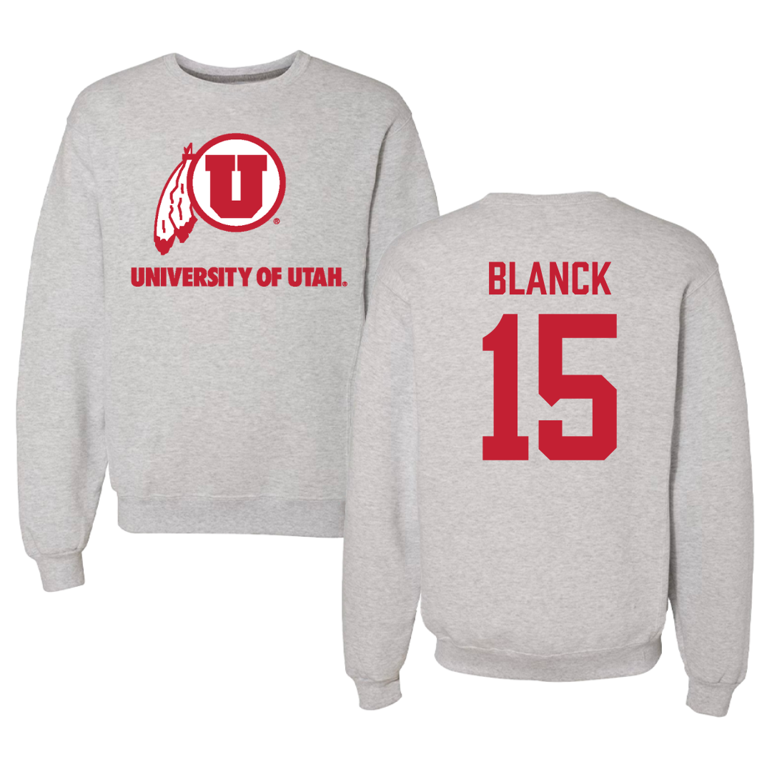 University of Utah Basketball Gray Crewneck - #15 Alyssa Blanck