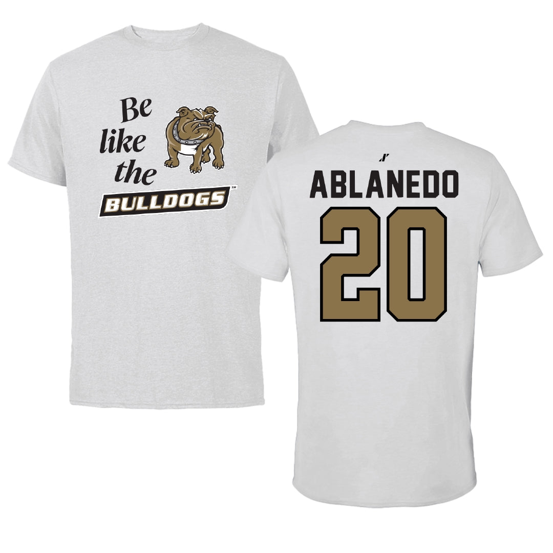 Bryant University Soccer Light Gray Be Like Us Tee - #20 Pablo Ablanedo