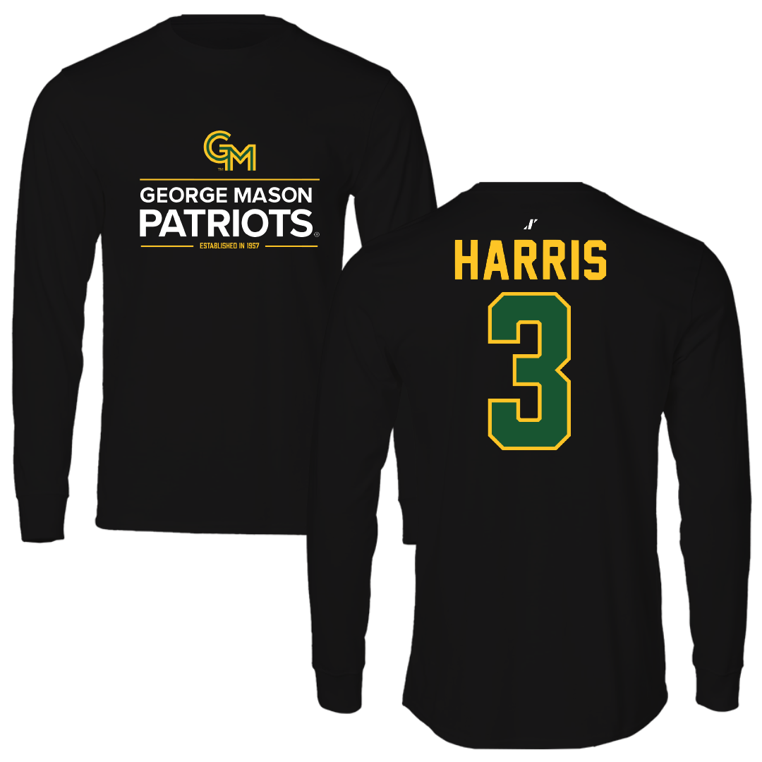 George Mason University Basketball Black General Long Sleeve - #3 Kennedy Harris