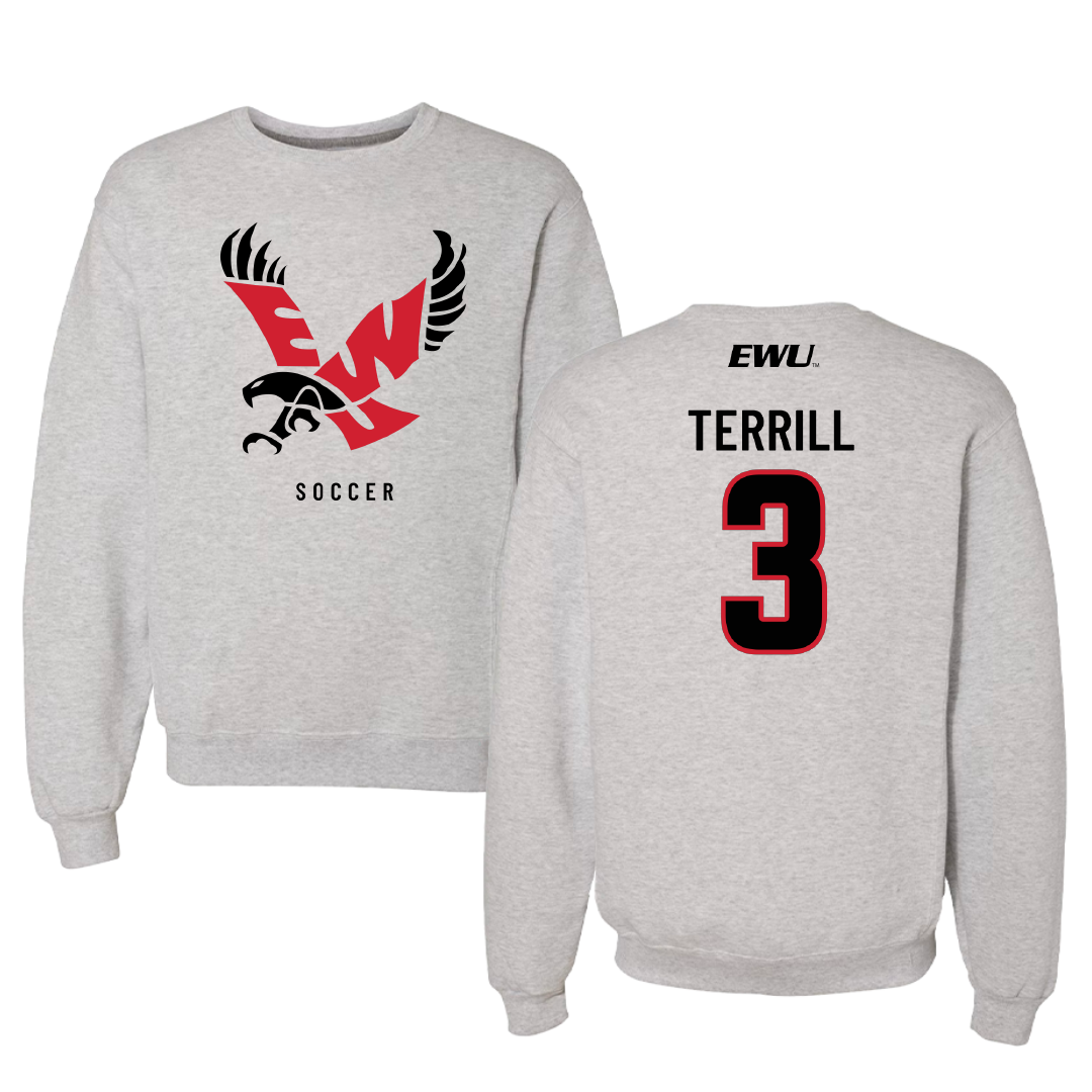 Eastern Washington University Soccer Gray Crewneck - #3 Grace Terrill