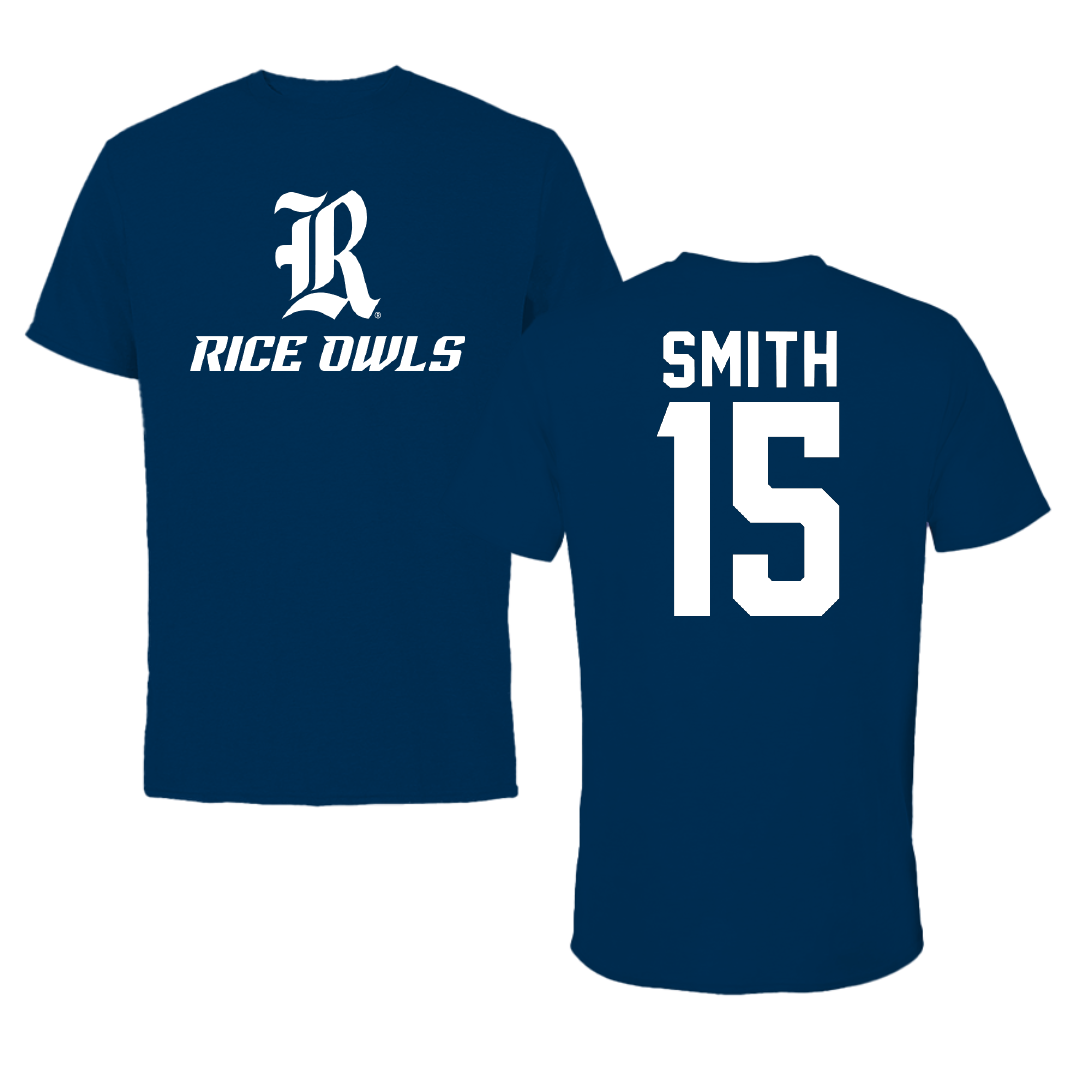 Rice University Baseball Navy Performance Tee - #15 Luke Smith