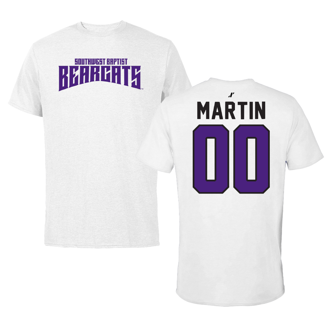 Southwest Baptist University Soccer White Classic Tee - #00 Ella Martin