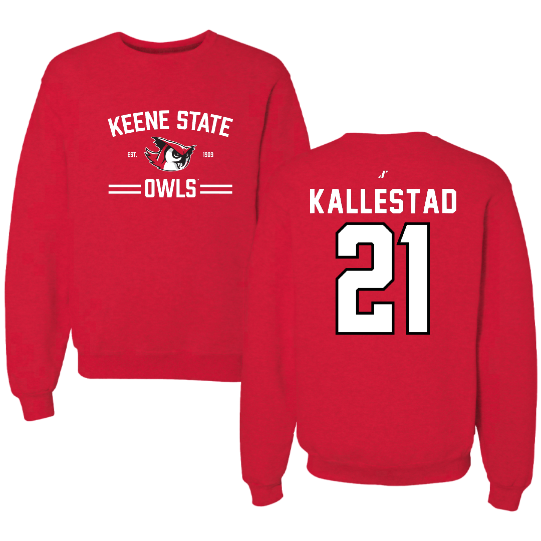Keene State College Soccer Red General Crewneck - #21 Stephen Kallestad