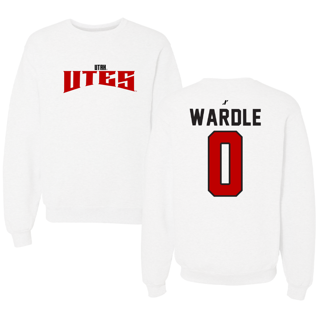 University of Utah Soccer White Classic Crewneck - #0 Kasey Wardle
