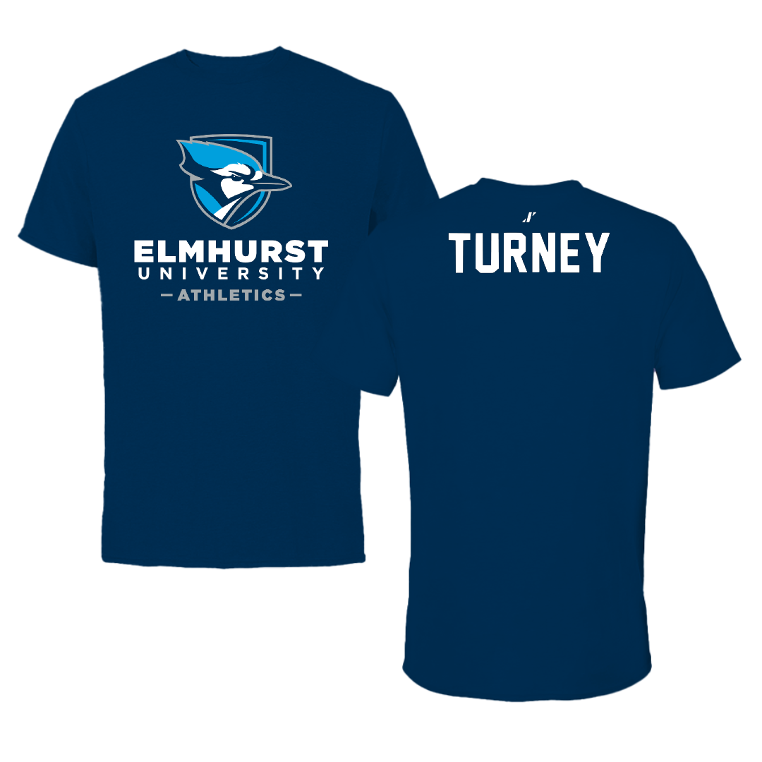 Elmhurst University TF and XC Navy Performance Tee - Logan Turney