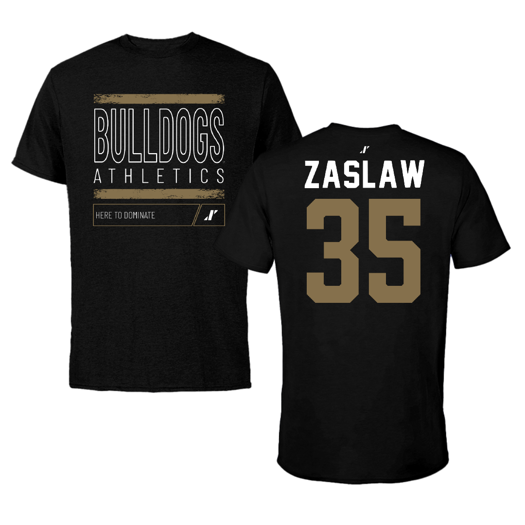Bryant University Baseball Black Dominate Tee - #35 Sean Zaslaw